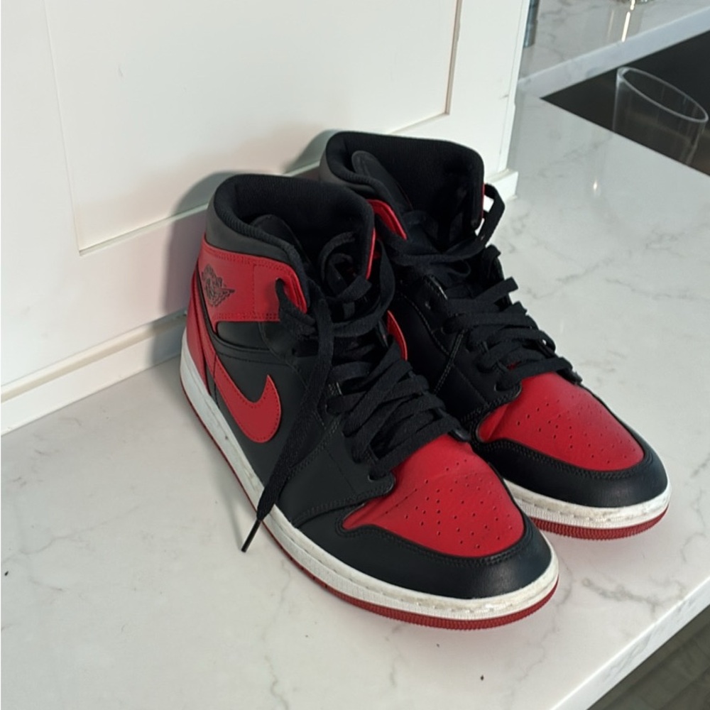 Nike Air Jordan 1 High Black and Red Sneakers
